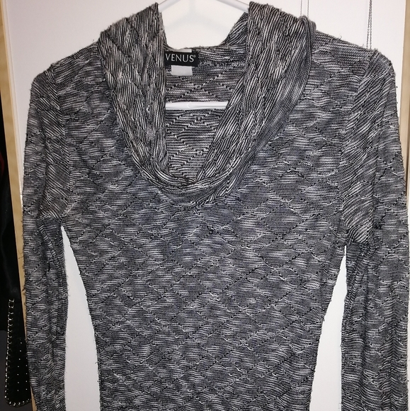 Grey soft cowl neck sweater dress - Picture 5 of 8